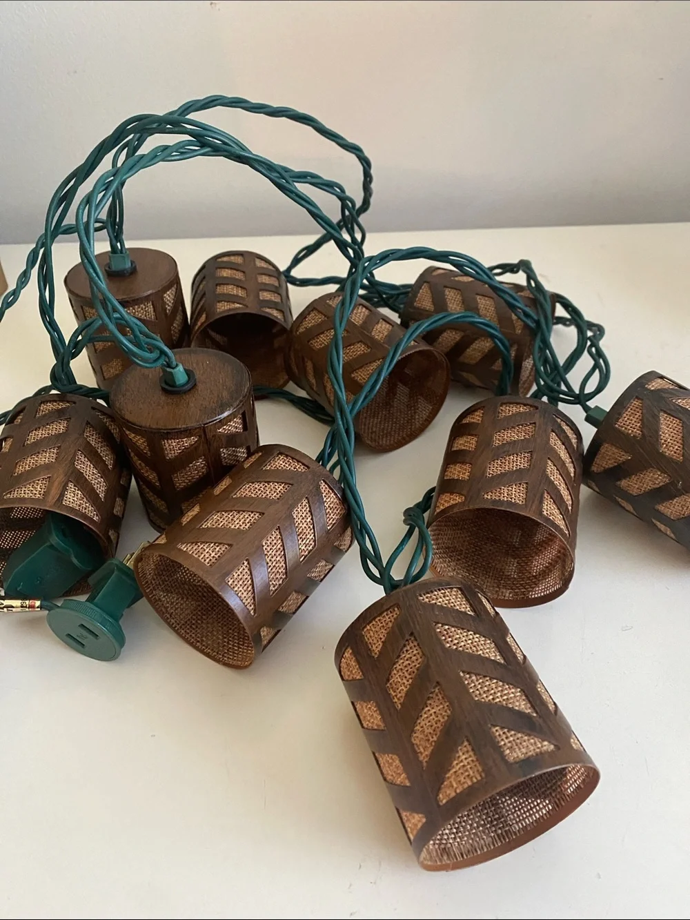 Threshold Rustic Bronze Cylinder String Lights 11 ft total NWOB